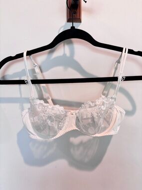 New! “Simone Péréle” Delicate Sheer White Lace Bra with Underwire. 32B 🤍